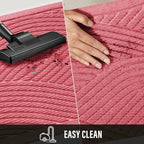 HIYARD Sturdy Front Door Mat, Absorbent Muddy Dirt Resist Welcome Door Mats Outdoor Indoor, Stain and Fade Resistant, Non-Slip Backing Entry Mat Low Profile Doormat for Entryway, 36×24, Pink - Image 7