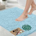 GORILLA GRIP Bath Rug Mat for Bathroom, Absorbent Chenille, 36x24 Sky Blue by GorillaGrip