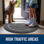 OLANLY Half Circle Front Door Mat Outside 35x23 All-Season Rubber Doormat - Image 6