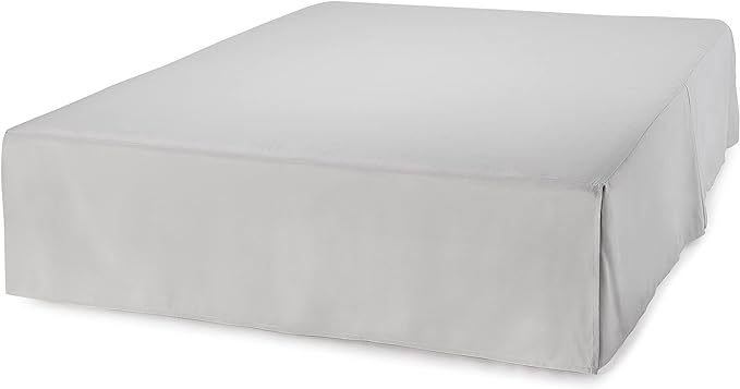 Amazon Basics Lightweight Pleated King Size Bed Skirt, Fade Resistant, Machine Washable, King, Light Grey, Solid