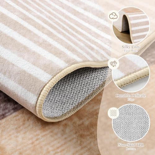 Area Rug 4x6 Orange Rug Washable Rugs Non Slip Low Pile Small Carpet for Entryway, Bedroom, Kitchen, Classroom, Kids Room, Office, Dorm, Dining Room - Image 3