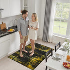 Area Rug Living Room: 3x5 Modern Washable Soft Carpet Black Gold - Image 5