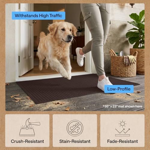 GORILLA GRIP® HydroABSORB Door Mat for Indoor Outdoor Use, 29x17 Coffee - Image 5