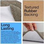 GORILLA GRIP Bath Rug Mat for Bathroom, Absorbent Chenille, 30x20 Latte - Image 3