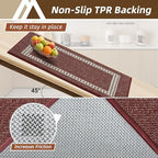 COSY HOMEER Kitchen Rugs Sets of 2 Non-Slip Washable,20"x30"+20"x48" - Image 3