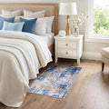 RELEANY Washable 3'x4' Abstract Area Rug for Living Room Blue Gold by RELEANY