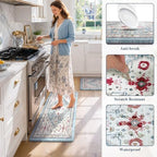Collive Kitchen Mats Cushioned Anti Fatigue, 20"x47"+20"x32" Aque/Multi - Image 6
