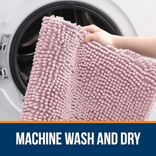 OLANLY Bathroom Runner Rugs 47x20, Extra Soft Absorbent Chenille Bath Rugs - Image 5