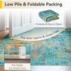 RELEANY Washable 6'x8' Abstract Area Rug for Living Room Teal Multi - Image 6