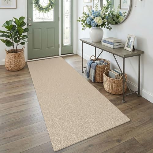 EARTHALL Washable Runner Rug, Non Slip Walkway Runner, 3x7 Ft, Sand/Beige by Unknown