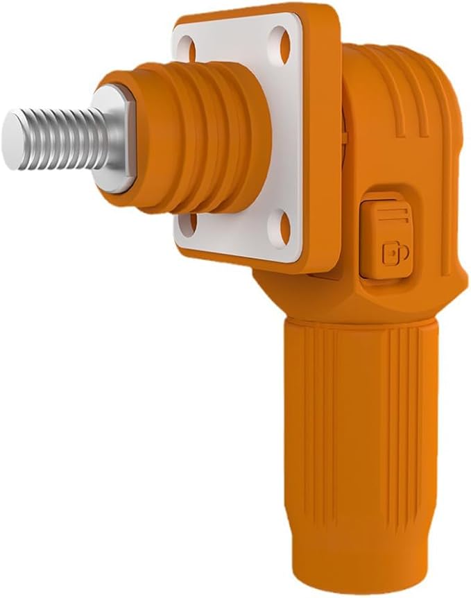 1 Set Battery Energy Storage Connector, Quick Plug Terminal High Current Connectors Right Angle Plug and Socket IP67 Waterproof Power Connector Stud Wiring Method 100A 16mm² (100A, Orange)