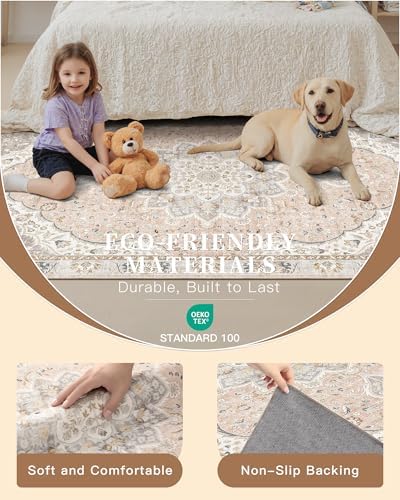 Madane Washable Runner Rugs 2x12 Long for Hallway Kitchen Long, Pink/Gray - Image 6