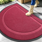 OLANLY Half Circle Front Door Mat Outside 47x32 All-Season Rubber Doormat by OLANLY
