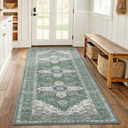 AMADA HOMEFURNISHING 2x5 Washable Runner Rug, Low-Profile Kitchen Rugs with Non-Slip Backing & Durable Edge Binding, Vintage Entryway Runner Rug for Bedroom & Hallway by AMADAHOMEFURNISHING