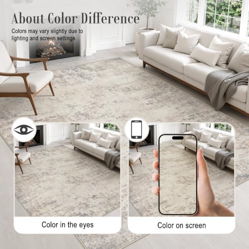 2x5 Washable Runner Rug：Modern Abstract Soft Carpet Brown Beige - Image 6