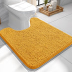 OLANLY Toilet Rugs U-Shaped 24x24, Soft Absorbent Chenille Contour Rugs by OLANLY