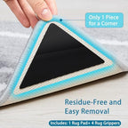 Veken Rug Gripper Pad for Hardwood Floors Tile Floors with 4 Pcs Rug Tape, Thick Cushion Non Slip Rug Pads for Area Rugs, Under Carpet Anti Skid Mat, Keep Your Rugs Safe and in Place, 2x3 Ft - Image 3