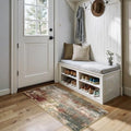 RELEANY Washable 2'x5' Abstract Area Rug for Living Room Rustic Brown by RELEANY