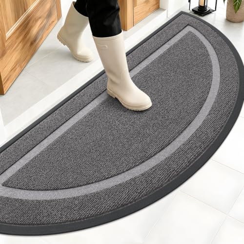 OLANLY Half Circle Front Door Mat Outside 59x23 All-Season Rubber Doormat by OLANLY