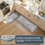 Collive Boho Anti Fatigue Mats for Kitchen Floor 2PCS, 17.3"x29"+17.3"x47" - Image 2