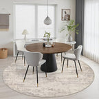 Round Area Rug Living Room: 4 ft Modern Washable Indoor Carpet - Image 4