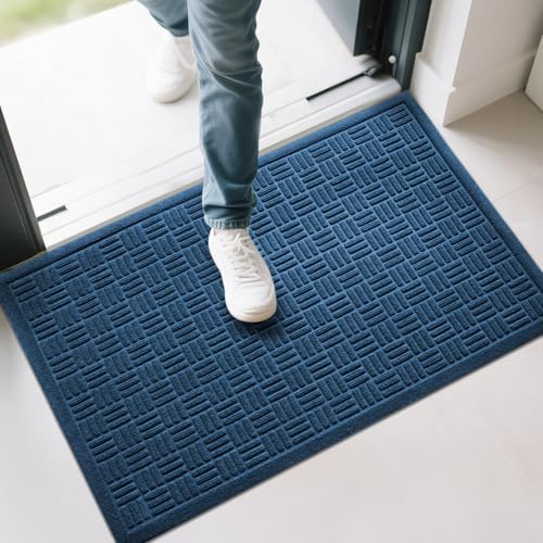 Mibao Front Door Mat Outside Entrance, 36" x 24", Heavy Duty Welcome Mat, Stain and Fade Resistant, Dirt Trapper Doormat, Super Absorbent Indoor Outdoor Entryway Mat with Non-Slip Backing, Blue - Image 7