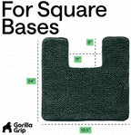 GORILLA GRIP Chenille Bath Rug Mat, Square Toilet Base, 24x19 Hunter Green - Image 2