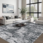 pmtsns Area Rugs 9x12 for Living Room: Washable Rug Modern Abstract Neutral Soft Non-Slip Low-Pile Indoor Large Carpet for Bedroom Dining Room Playroom Home Office (Black Grey, 9'x12') - Image 6