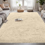 4x6 Fluffy Shag Area Rugs for Living Room Bedroom: Soft Plush Carpet Beige - Image 3