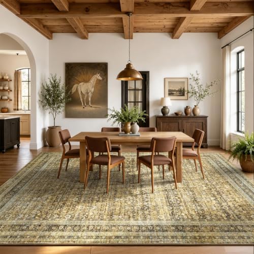Lofus 8x10 Area Rug for Living Room, Non-Slip Washable Carpet,Brown - Image 3