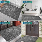 Bulijojo Front Door Mat Entrance,Durable Heavy Duty Welcome Mat,Thick Absorbent Natural Rubber Non Slip Mat,Sturdy Entryway Grey 47"x32" - Image 6