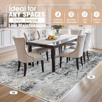 5x7 Area Rugs for Living Room Washable Bedroom Dining Room Black Grey Gold - Image 2