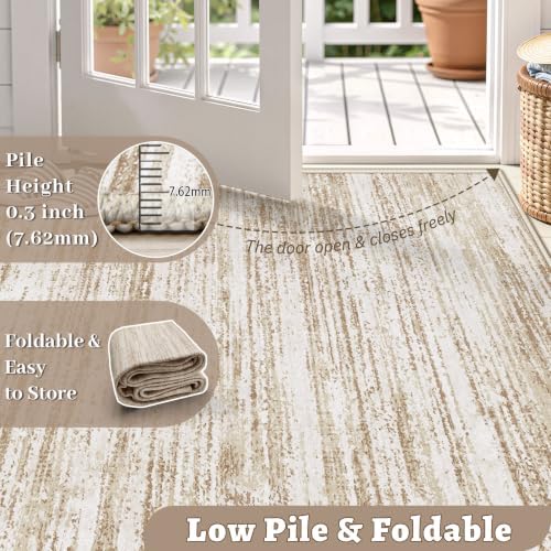 Area Rug 9x12 Living Room Rugs: Washable Modern Rug Large Non-Slip Soft Rugs Stain Resistant Printed Rug Indoor Carpet for Bedroom Kitchen Dining Room Nursery Playroom Home(Brown, 9'x12') - Image 6