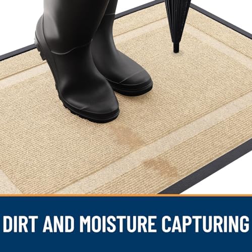 OLANLY Front Door Mat Outside 47x32, All-Season Heavy-Duty Rubber Doormat - Image 5