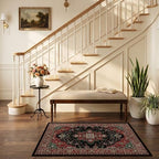 RELEANY Washable Area Rug, Small 2'6"x4', Red/Black - Image 2