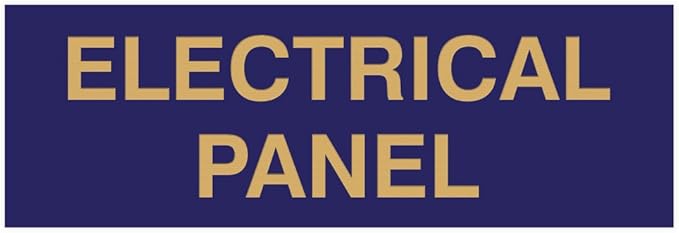 All Quality Basic Electrical Panel Sign - Fire Regulation Safety Compliance Sign - Blue/Gold - Medium (1 Pack)
