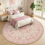 RELEANY Washable Area Rug, Round 10ft, Pink/Light Vintage Pink - Image 2
