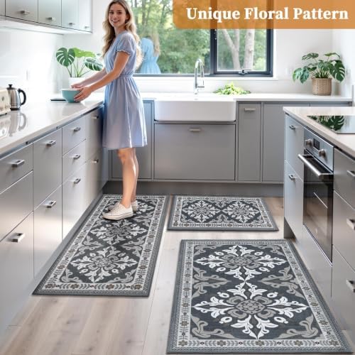 Kitchen Rugs Set of 3, Non Slip Washable Floor Mats with Water Absorbent - Image 6