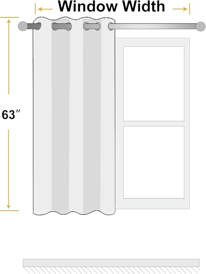 ChrisDowa 100% Blackout Olive Green Solid Curtains 63 Inches Long 2 Panels for Bedroom Living Room,Farmhouse Room Darkening Thermal Insulated Soundproof Grommet Top Window Treatment Drapes,52x63