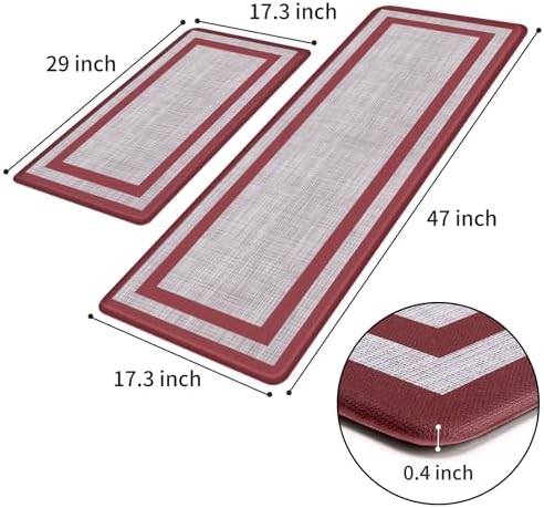 Mattitude Kitchen Mats Set of 2,Cushioned Anti-Fatigue Non-Skid Rug Sets - Image 3