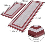Mattitude Kitchen Mats Set of 2,Cushioned Anti-Fatigue Non-Skid Rug Sets - Image 3
