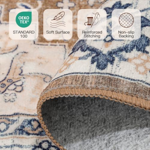Lofus 2'6" x 12' Hallway Kitchen Washable Runner Rug, Long Carpet Brown - Image 6