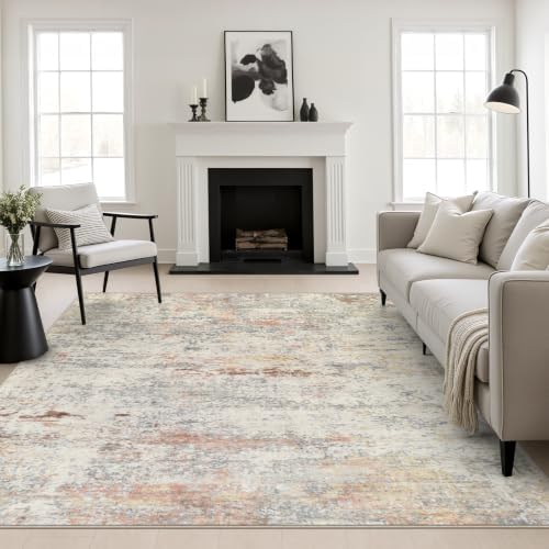 Area Rug Living Room: 6x6 Modern Washable Indoor Soft Carpet Taupe by FXRHLP