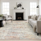 Area Rug Living Room: 8x8 Modern Washable Indoor Soft Carpet Taupe by FXRHLP