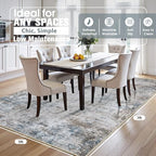 5x7 Area Rugs for Living Room Washable Bedroom Dining Room Brown Blue - Image 2