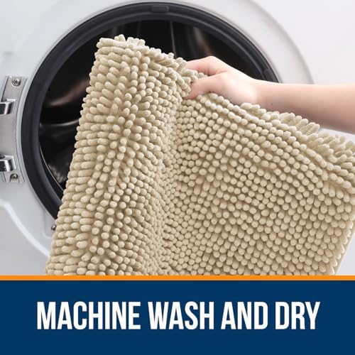 OLANLY Small Bathroom Rugs 30x18, Extra Soft Absorbent Chenille Bath Rugs - Image 5
