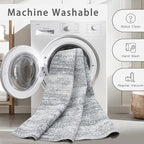 8x10 Washable Area Rugs for Living Room,Bedroom,Dining Room (Grey Cream) - Image 4