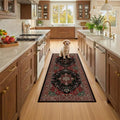 RELEANY Washable Area Rug, Runner 3'x7', Red/Black by RELEANY