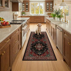 RELEANY Washable Area Rug, Runner 3'x6', Red/Black by RELEANY