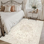 6x9 Area Rugs Living Room: Bedroom Washable Carpet Beige White - Image 2